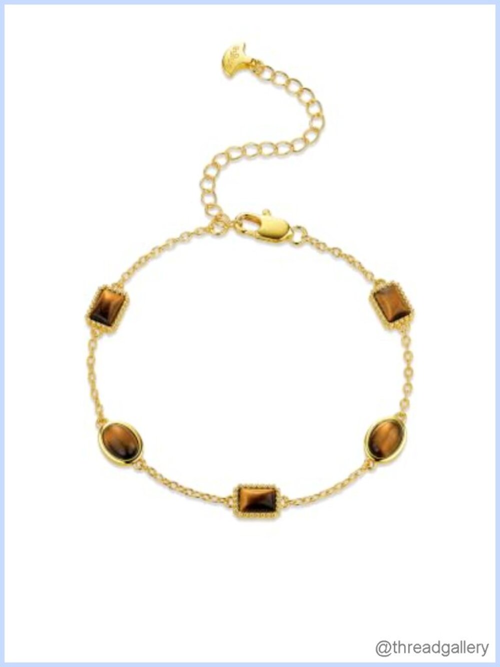 Gold Plated Gemstone Bracelet Woman Adjustable Chain
